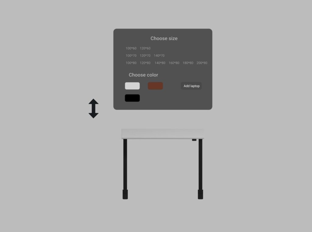 Interaktiivinen 3D-malli työpöydästä
